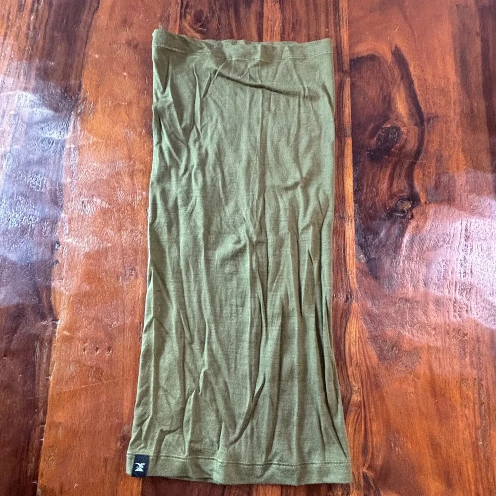 Simond Merino Wool Neck Gaiter Olive Green Cold Weather Hiking Climbing